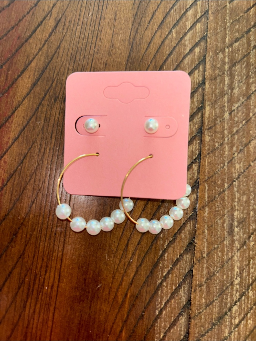 2 Pair Pearl and Gold Earrings